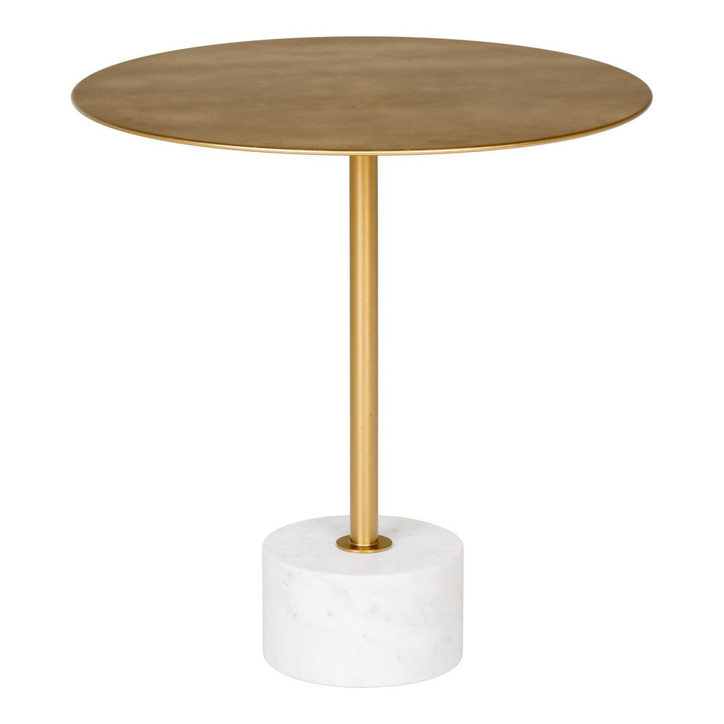 Lecco Bijzettafel - Messing/Marmer, Marmer, Staal, 51x52cm