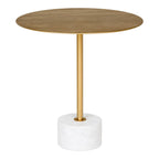 Lecco Bijzettafel - Messing/Marmer, Marmer, Staal, 51x52cm