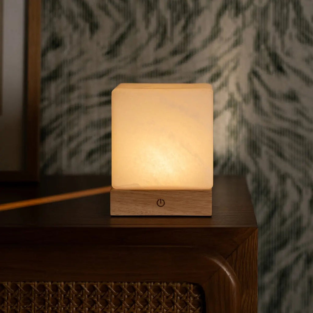 Yce Lichtbruine draadloze houten lamp