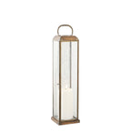 Herslev Lantaarn, glas/metaal, antiek messing look, 12x12x49 cm