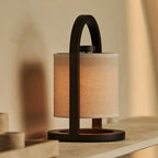 River donkerbruine houten oplaadbare lamp