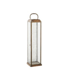 Herslev Lantaarn, glas/metaal, antiek messing look, 12x12x49 cm