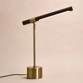 Livia goudkleurige metalen lamp met hout