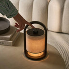 River donkerbruine houten oplaadbare lamp