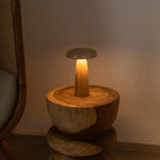 Lennart Lichtbruine houten oplaadbare tafellamp
