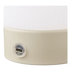 Ashford Tafellamp, metaal/PE, oplaadbaar, beige/wit