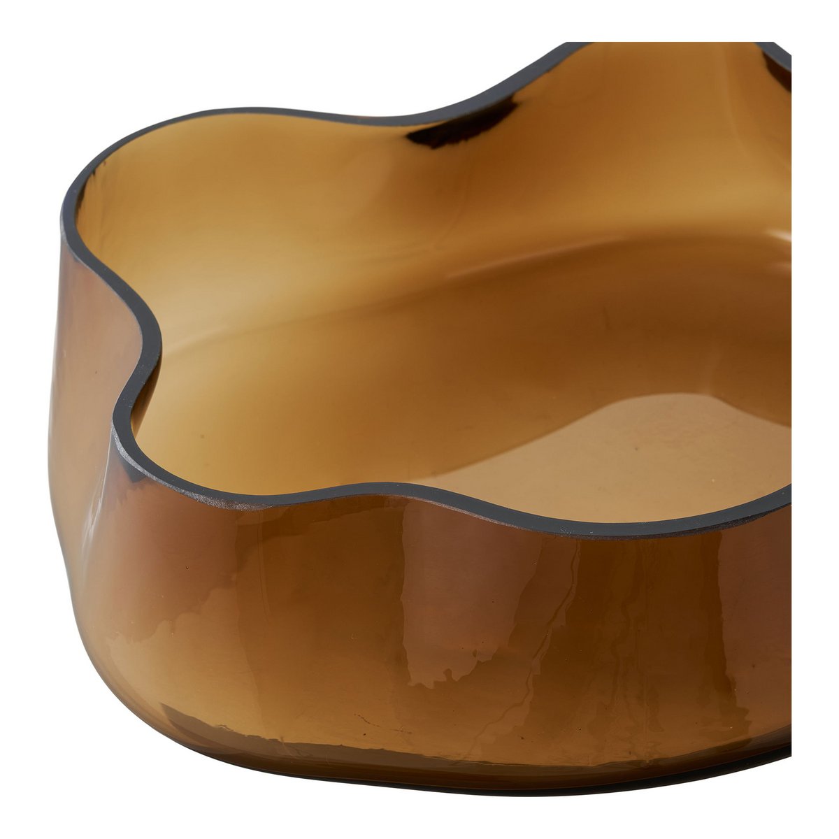 Dienblad, glas, gerookt bruin, 29,5x24x7 cm