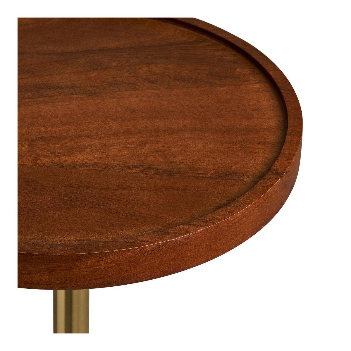 Sirone Bijzettafel, mangohout/staal, zwart/messing look/donkerbruin, Ø30x56 cm