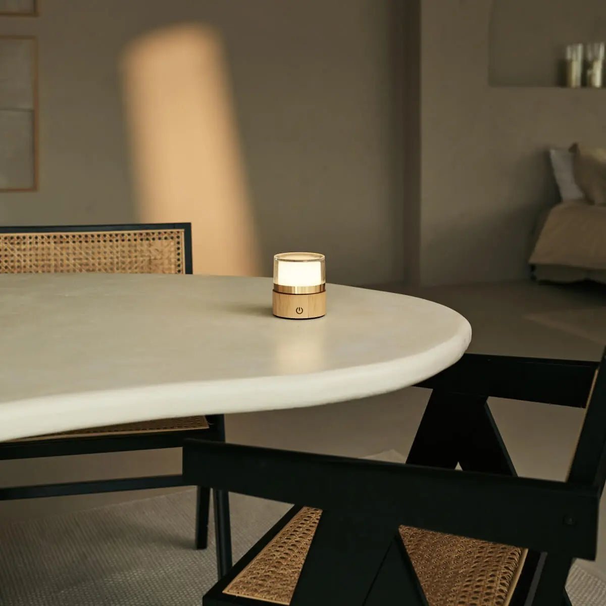 Leo Lichtbruine draadloze oplaadbare lamp