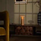Lennart Lichtbruine houten oplaadbare tafellamp