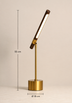 Livia goudkleurige metalen lamp met hout