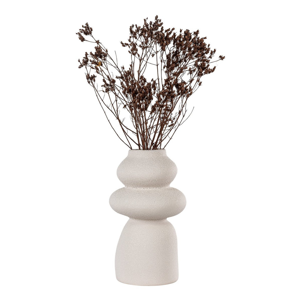 Vaas - Beige, Steengoed, Ø14,5x26,5 cm