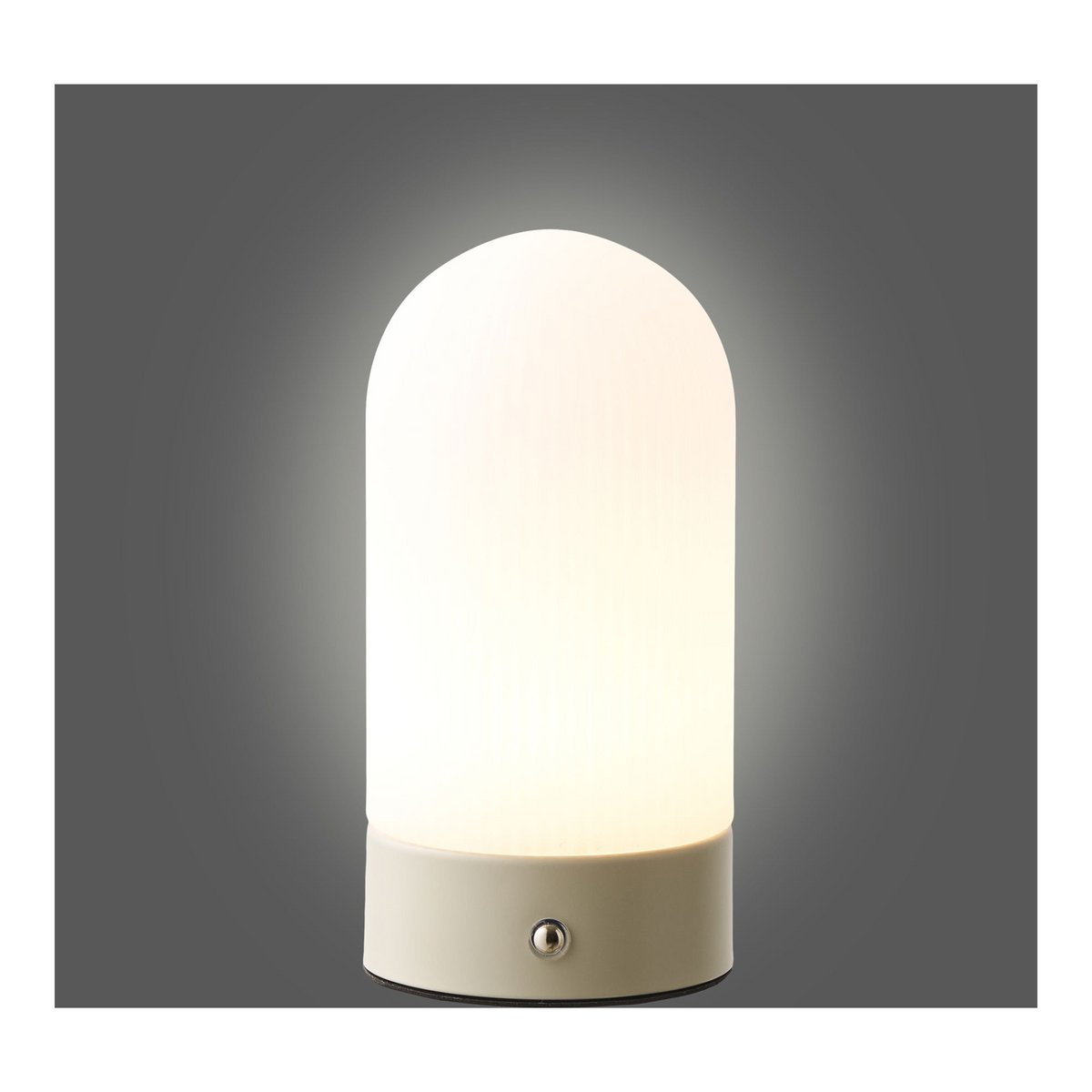 Ashford Tafellamp, metaal/PE, oplaadbaar, beige/wit