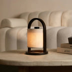 River donkerbruine houten oplaadbare lamp
