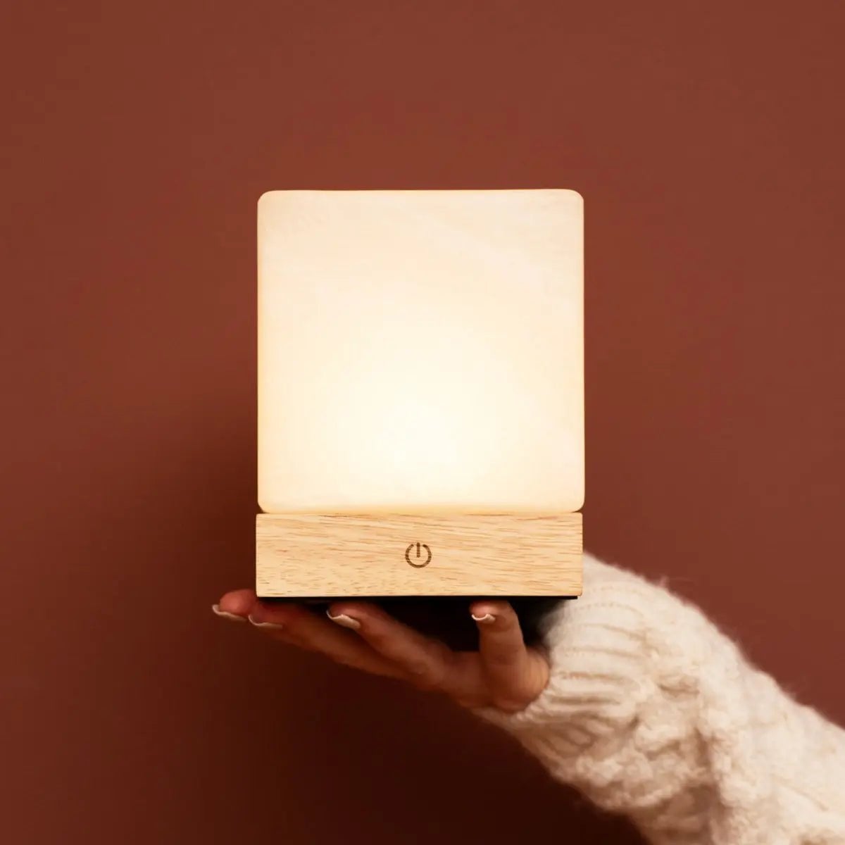 Yce Lichtbruine draadloze houten lamp