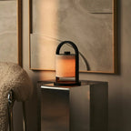 River donkerbruine houten oplaadbare lamp