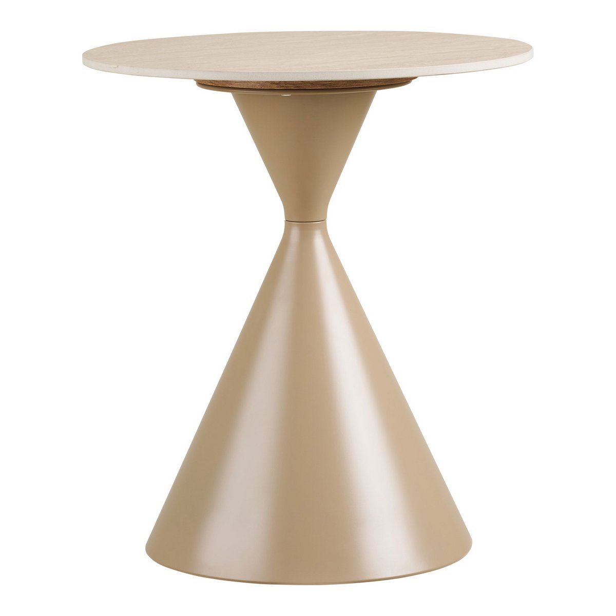 Annecy Bijzettafel, keramisch tafelblad/staal, travertijn/zand, ø50x56 cm