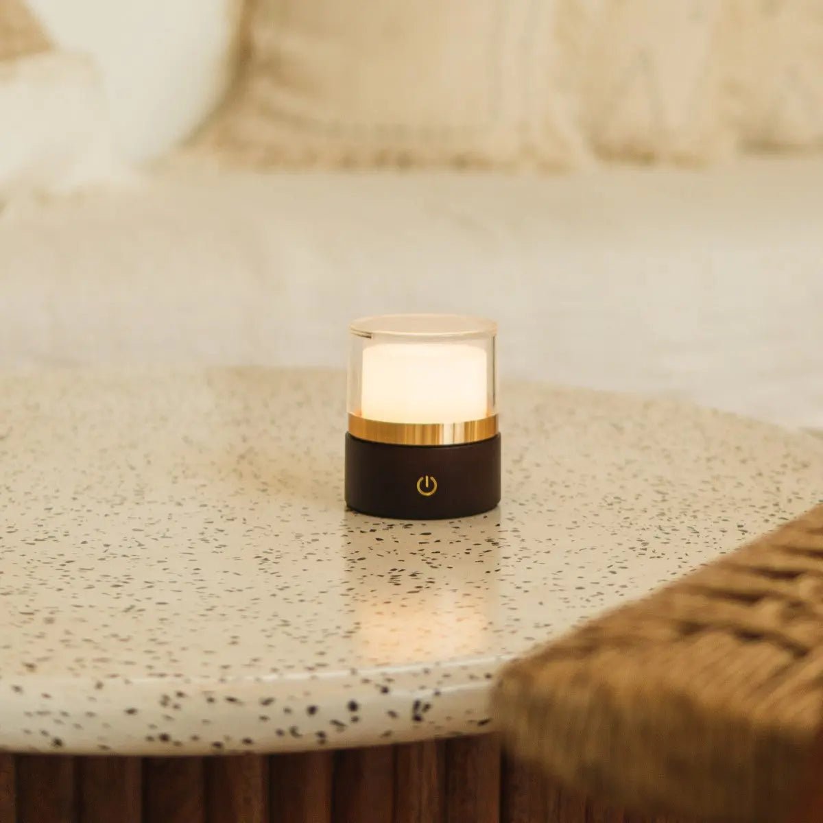Leo Donkerbruine Oplaadbare Lamp