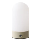 Ashford Tafellamp, metaal/PE, oplaadbaar, beige/wit