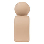 Kaarshouder steengoed bruin voor sfeervolle interieurs – bruin steengoed, 10,5 x 6,5 x 17 cm & warme uitstraling.