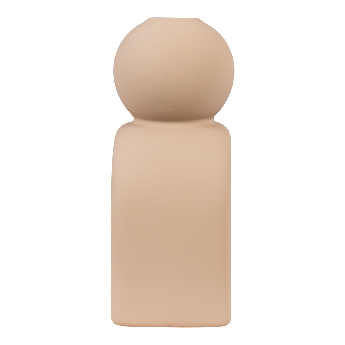 Kaarshouder steengoed bruin voor sfeervolle interieurs – bruin steengoed, 10,5 x 6,5 x 17 cm & warme uitstraling.