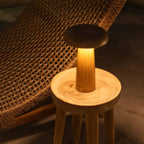 Lennart Lichtbruine houten oplaadbare tafellamp