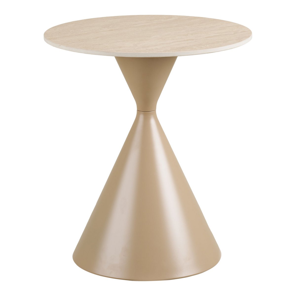 Annecy Bijzettafel, keramisch tafelblad/staal, travertijn/zand, ø50x56 cm