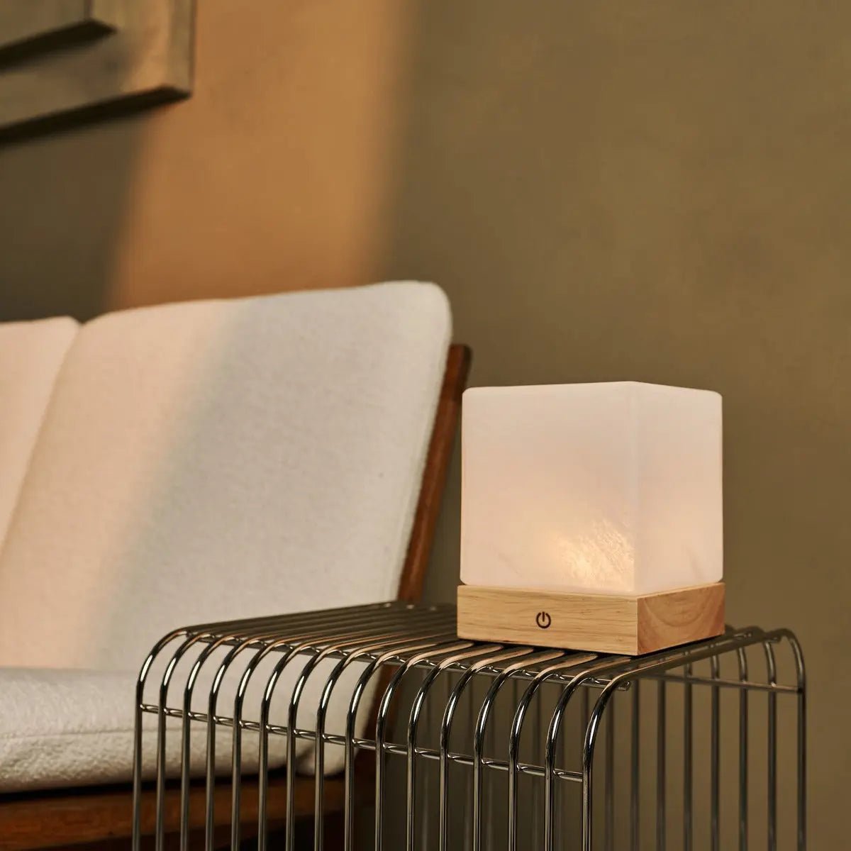 Yce Lichtbruine draadloze houten lamp