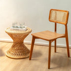 Rotan bijzettafel | Salontafel | Ronde salontafel LUHU Ø45 cm Beige