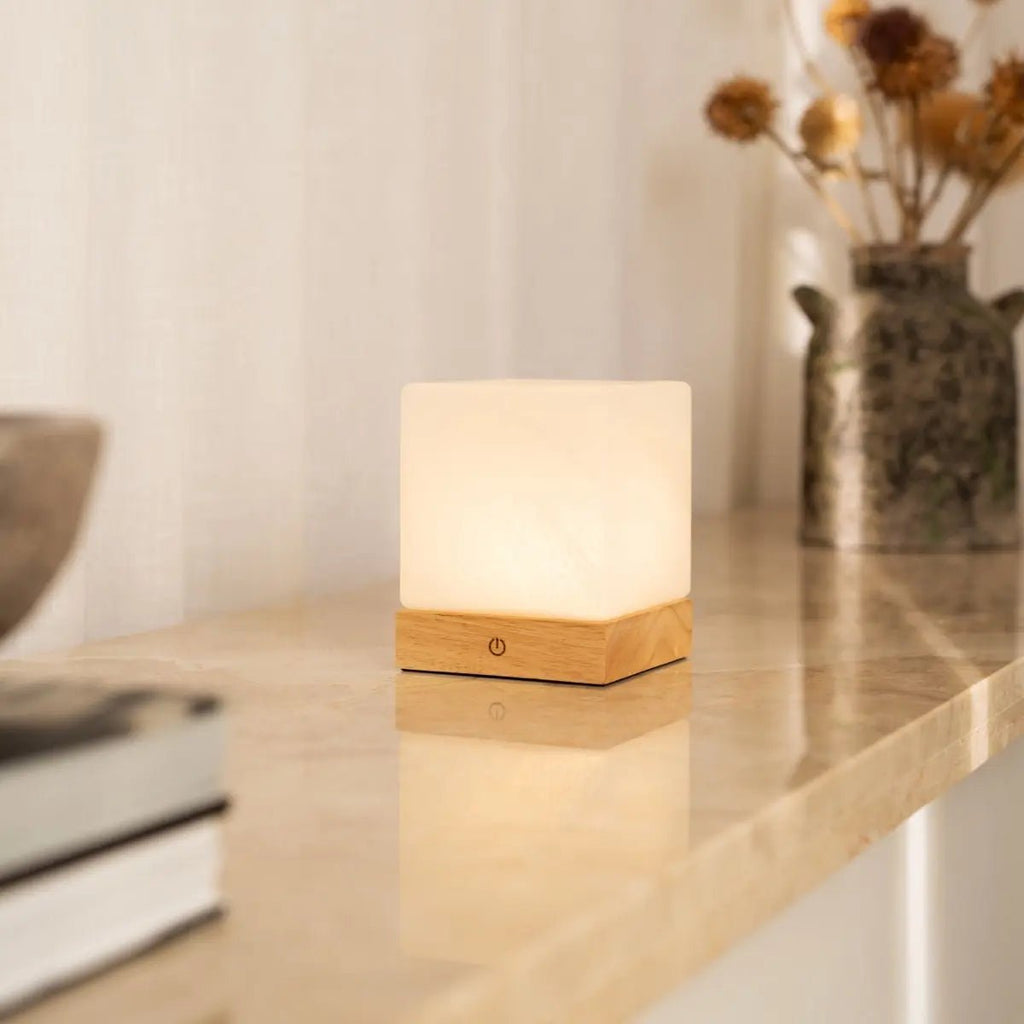 Yce Lichtbruine draadloze houten lamp