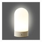 Ashford Tafellamp, metaal/PE, oplaadbaar, beige/wit
