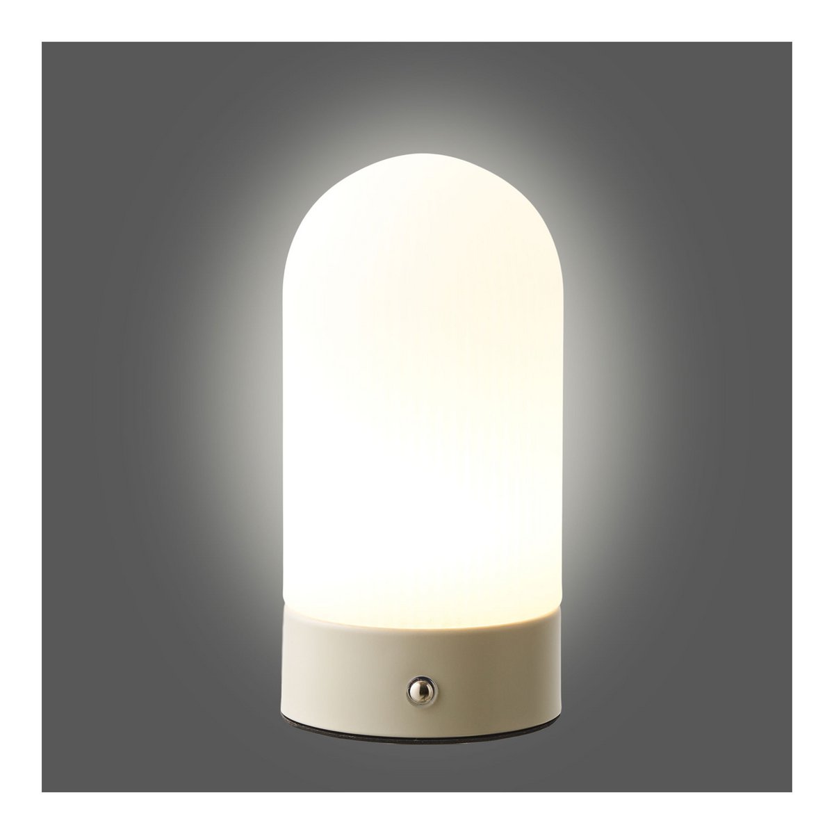 Ashford Tafellamp, metaal/PE, oplaadbaar, beige/wit