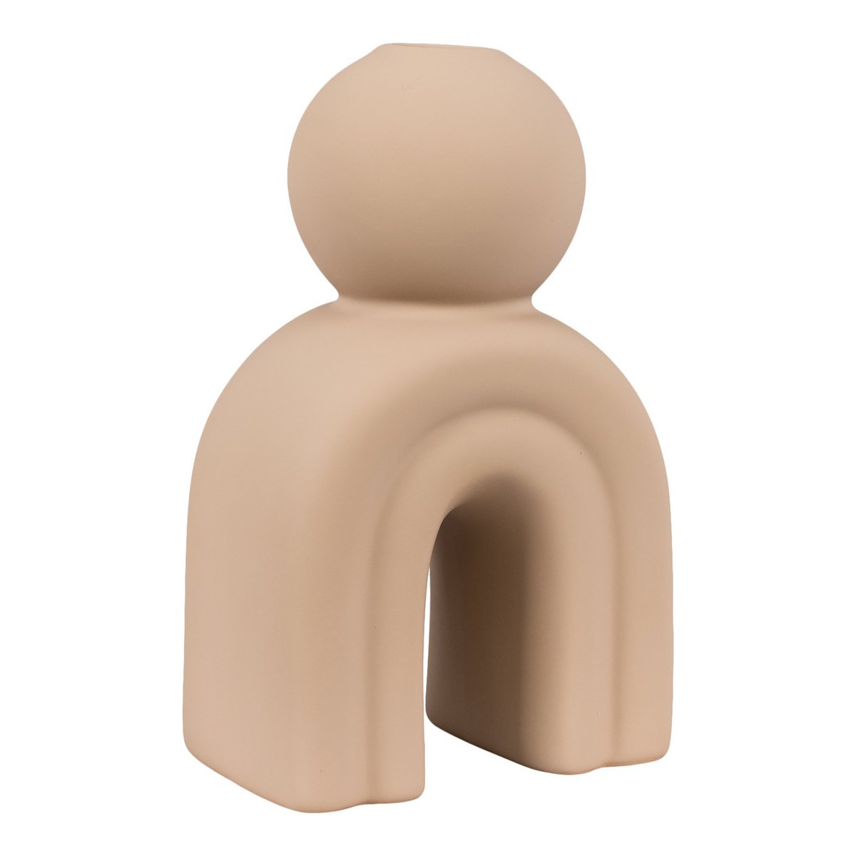 Kaarshouder steengoed bruin voor sfeervolle interieurs – bruin steengoed, 10,5 x 6,5 x 17 cm & warme uitstraling.