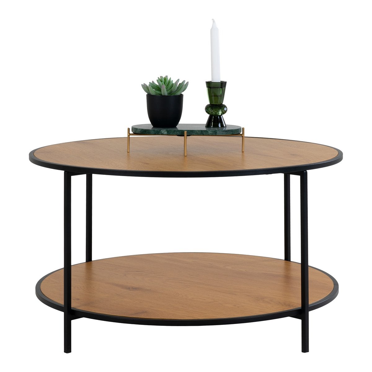 Vita Salontafel - eikenlook, staal, Ø80x45cm