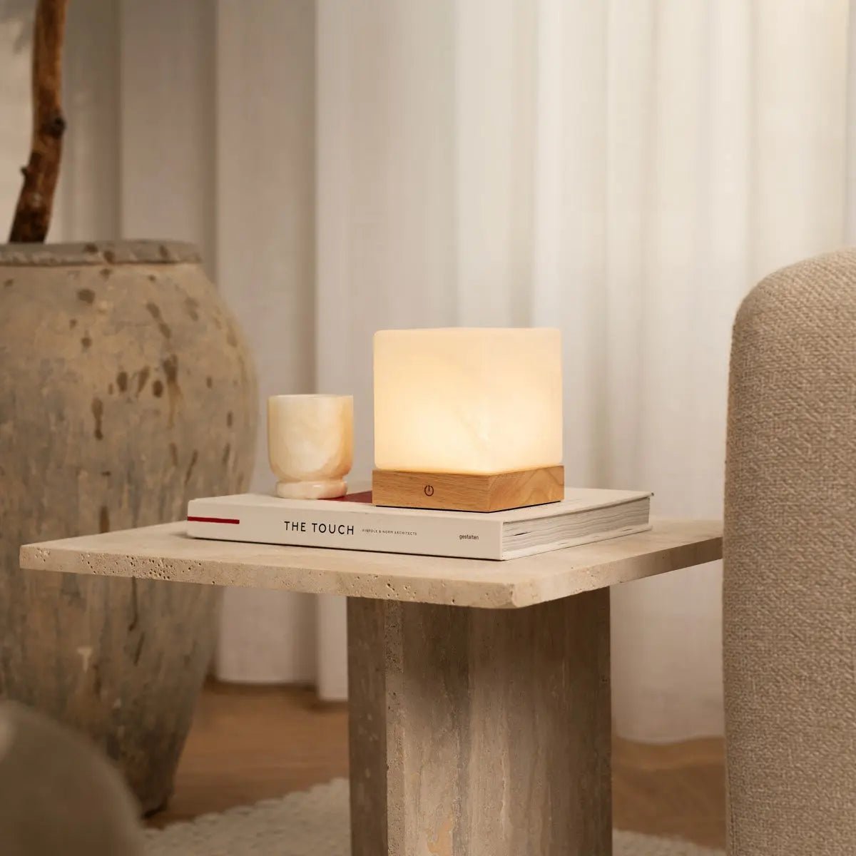 Yce Lichtbruine draadloze houten lamp