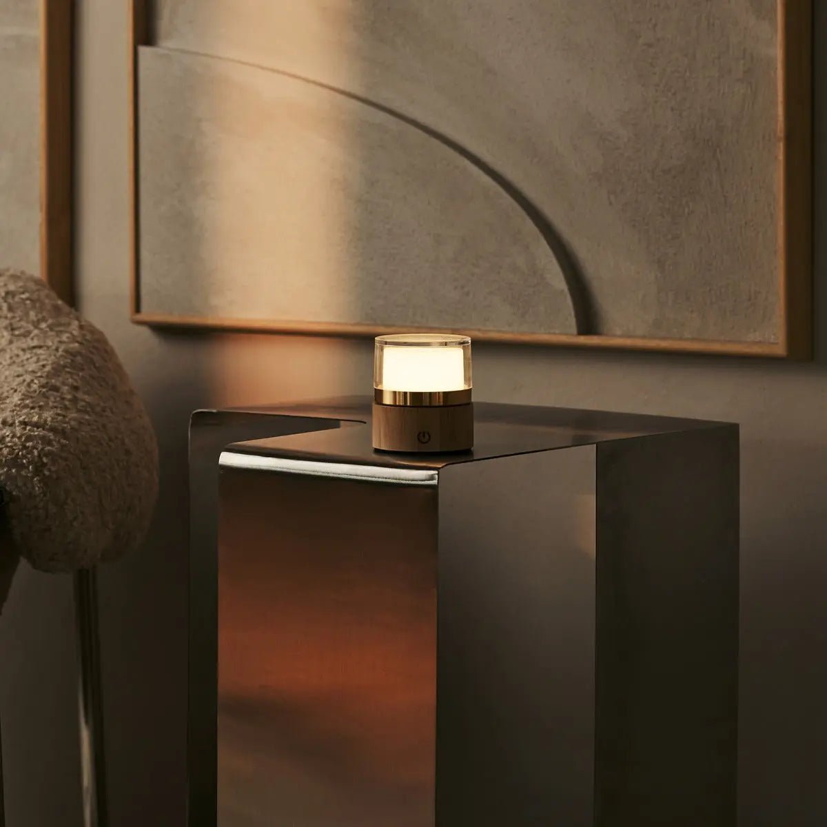 Leo Lichtbruine draadloze oplaadbare lamp
