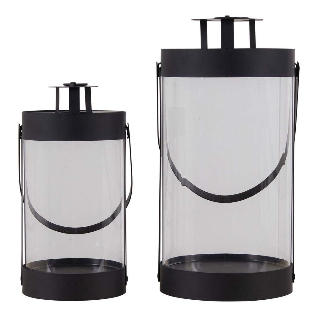 Bondi-lantaarns - Zwart, staal/glas - Set van 2